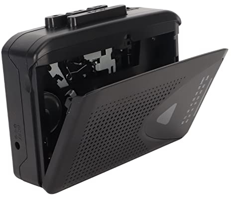 Tragbarer Kassettenspieler, Retro-FM-AM-Radio-Walkman mit Lautsprecher und Kopfhöreranschluss, Kassetten-zu-MP3-Konverter, Kassettenrekorder für Reisen, Sport (Schwarz)