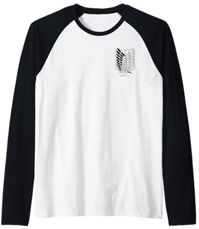 Attack on Titan Scout Regiment Survey Corps Pocket Logo Raglan Baseball Tee