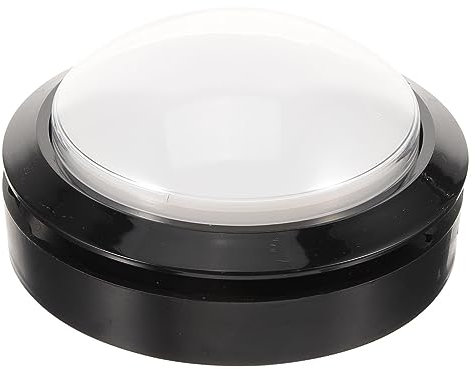 ABOOFAN Pulsante di Gioco Rotondo Bianco LED Pulsante Sostitutivo per Macchina da Gioco Resistente in Metallo e ABS per Scuola Casa