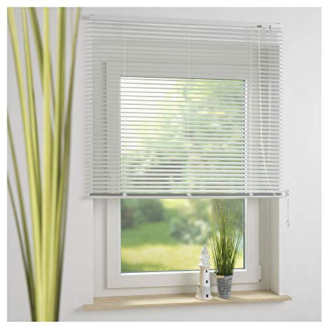 Aluminium-Jalousie, Wand -und Deckenmontage, Breite: 90 cm/Länge: 130 cm, Farbe: weiß