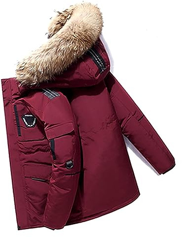 Men's Down Jacket Big Goose Autumn And Winter Thickened Coat Canada Style Warm Snow Coat (Color : Red, Size : XXL)