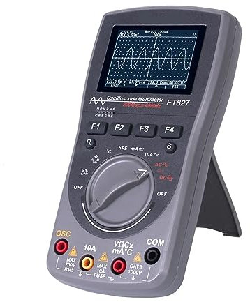 Oscilloscope portatif ET827 Oscilloscope numérique 40 MHz Bande passante 200 Msps Taux d'échantillonnage 2 en 1 Oscilloscope portable Multimètre avec de hautes performances