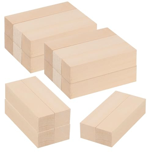 JIEHIN 18 Stück Lindenholz zum Schnitzen, 100x25x25mm Holzblöcke Schnitzholz Rohlinge, Holz Schnitzblöcke Lindenholz zum Basteln DIY Schnitzen