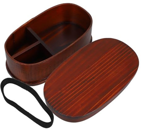 Cabilock Fiambrera Japonesa De Madera Caja Bento Resistente y Duradera Para Estudiantes y Adultos Para Microondas