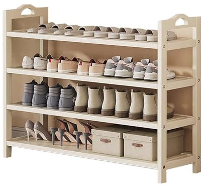 Rack à chaussures en bambou pour placard, étagère à chaussures sur pied multifonctionnelle et robuste pour ranger les chaussures dans l'entrée, à l'intérieur, à l'extérieur ou dans un petit espace
