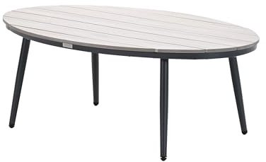 Garden Impressions Loungetisch Margriet oval, 120 x 75 x 45cm Tisch Aluminium Nonwood Wetterfest Outdoor anthrazit Balkontisch pflegeleicht, Beistelltisch