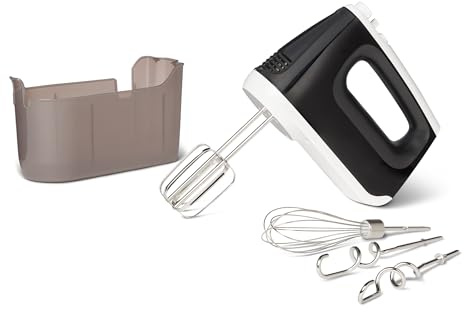 Amazon Basics 6-Speed Electric Hand Mixer with Turbo, Snap-On Storage Case, 400 Watts, Black
