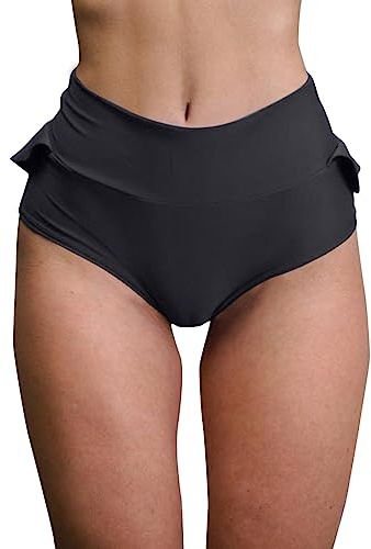 pvucpot Pantaloncini da donna Pole Dance Outfit Sexy Volant Hot Pants Gonna da donna a vita alta con volant