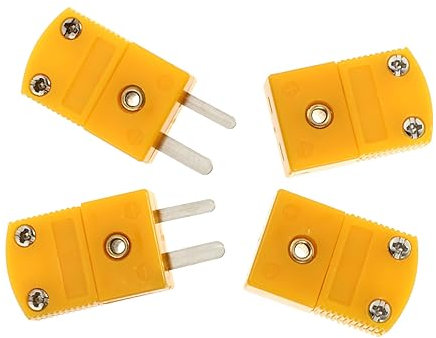 Garneck Set 4 Connettori Termocoppia Tipo k in Plastica, Spine Maschio e Femmina Miniatura Isolamento Resistente, Adattatori Per Fili Termocoppia e Prolunghe Per Strumenti Di Misura