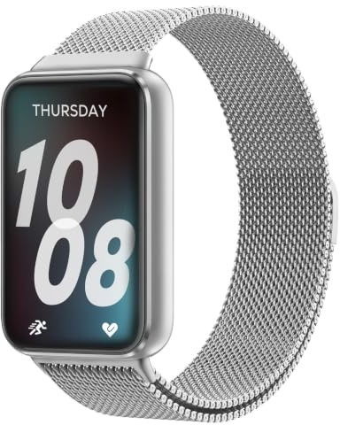 Astorgos Magnet Armband Kompatibel mit Samsung Galaxy Fit 3, Silber