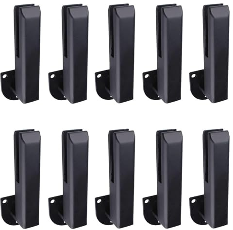 Lot de 10 supports en verre en acier inoxydable noir pour garde-corps en verre, idéal pour balustrades d'escalier de balcon et pinces en verre élégantes