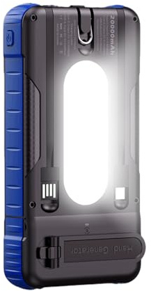 Power Bank Solare | Power Bank Impermeabile 20000mAh - con Manovella e Energia Solare | per Viaggio Campeggio Escursionismo Viaggio Zaino in Spalla Festival