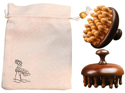 Masajeador de cuero cabelludo de madera Masaje Portátil Multifuncional | Peine de madera natural de sándalo Para mujeres y niñas peine masajeador capilar de madera natural