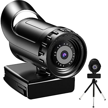 Webcam, Webcam Full HD 4K 2K 1080P Web Camera con microfono USB Web Cam for trasmissione in diretta PC Computer Video Mini videocamera 4K(4K)