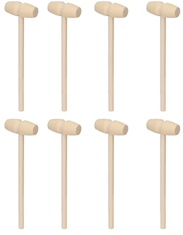 Hamwesh Wooden Hammer, 30 Pcs Mini Wooden Mallet Set for Children with Birch Wood Material for Smashing Chocolate Eggs Party Games and Crafts