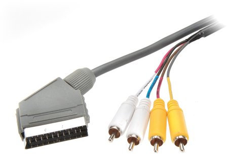 Teccus Audio-/Videokabel, Scartstecker <-> 4x Cinchstecker, mono, 2m
