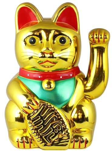Freak Scene Glückskatze - Maneki-Neko - Winkekatze - 25 cm - Gold