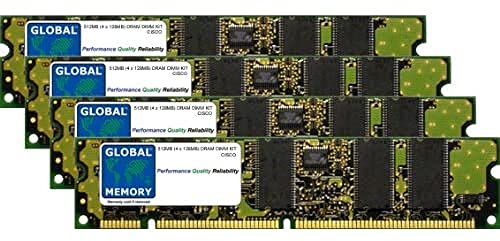 512MB (4 x 128MB) DRAM DIMM Memoria RAM Kit para Cisco 12000 Series ROUTERS RX/TX LÍNEA DE Tarjeta & GSR LÍNEA DE Tarjeta 1 & 2 (MEM-PKT-512-UPG)
