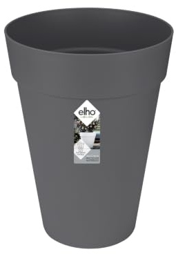 elho loft urban rund hoch 42cm Blumentopf - Anthracite | Ø 42 x H 56 cm | Für den Außenbereich geeignet | 100 % recycelter Kunststoff