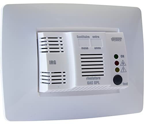 VEMER VE295200 IRG - Rilevatore Gas GPL da Incasso (3 moduli), Alimentazione 230V, Grigio Antracite e Bianco