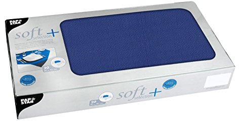 Papstar, 20 Mitteldecken, stoffähnlich, Vlies soft selection plus 80 cm x 80 cm dunkelblau, #84926
