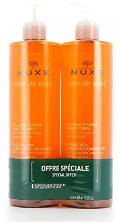 Nuxe Rêve de Miel Gel Lavant Surgras, 400 ml - Lot de 2