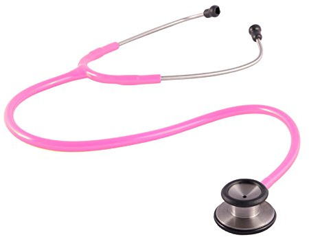 Clinical Doppelkopf Stethoskop + GRAVUR (Rosa)