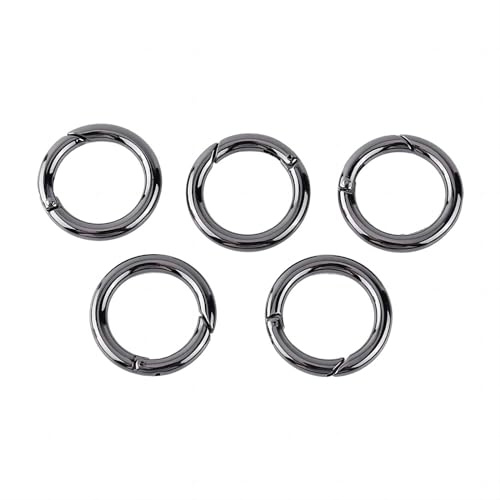 VIFERR Karabinerhaken Rund, 5 Stück Mini Karabiner 27 mm Schlüsselring Zinklegierung O Ring für Schlüsselanhänger Rucksack Tasche Geldbörse DIY Handwerk, Silber