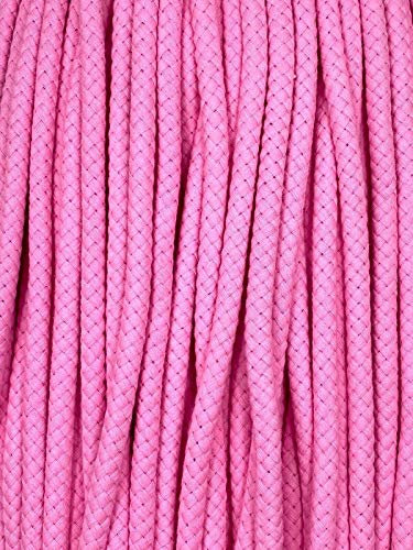 Kordel Baumwolle 8mm rund Schnur Turnbeutel Seil 17 Farben (Hellrosa, 3m)