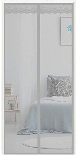 AMZERO Magnet Fliegengitter Tür Balkontür, 75x200cm Insektenschutz Magnetvorhang Moskitonetz Easy Install für Balkontür Wohnzimmer Terrassentür, Grau