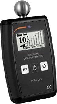 Medidor de humedad de materiales PCE-PMI 3 / Menú en diferentes idiomas/Rotación digital de la pantalla/Desconexión automática para proteger vida de las pilas/Para cemento y madera