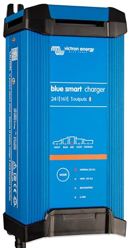 Victron Energy Blue Smart IP22 Smart Car Battery Charger 24V 16A, Trickle Charger for Car Battery and Desulfator for Motorcycle, ATV, RV, Lithium and Deep Cycle Batteries, UK