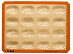 Silpat ES-02511-FR Perfect Antihaftbeschichtete Madeleine-Form, Silikon, Orange