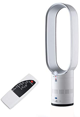 Ventilateur Sans Lame, Refroidisseur D'air De Sécurité Silencieux à Ions Négatifs Sur Pied, Ventilateur De Tour Avec Télécommande Et Fonction D'oscillation Et Fonction De Synchronisation (Silver)