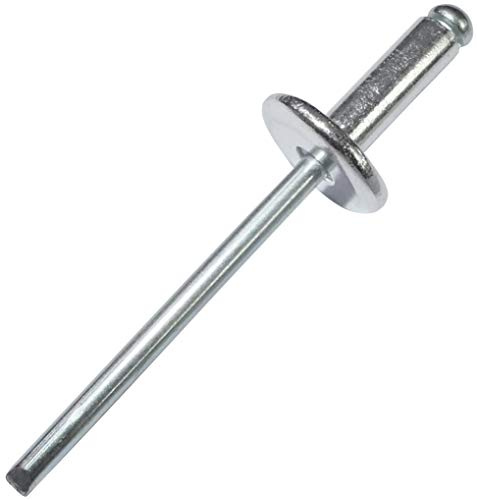 AERZETIX - 100 st blindnitar Ø4 x 12 mm med 12 mm brett huvud - DIN 7337 C - stambrytande popnitar - aluminium/stål - C48155