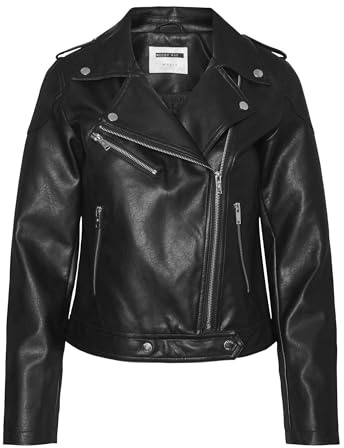 NOISY MAY Rollo Jacket Donna Giacca in similpelle nero 100% poliestere