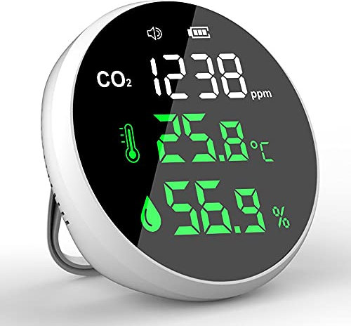 YINHA CO2 Compteur, Température Et Humidité Relative, Détecteur De Dioxyde De Carbone Mural, Moniteur De Qualité De L'air, 400~5000PPM