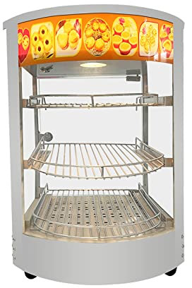 35,6 cm Lebensmittel-Präsentations-Wärmeschrank, gebogenes Glas, 3 Schichten (35,6 cm (3 Schichten))