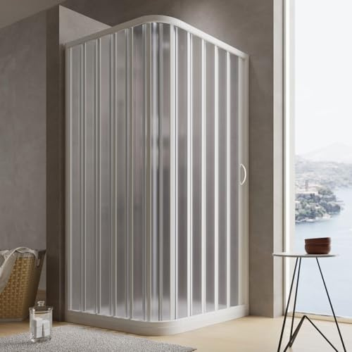 Mampara de ducha de fuelle de PVC 70 x 80 cm H 185 mod. Aster con apertura lateral
