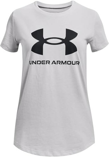 Under Armour Girls' Standard Live Sportstyle Graphic Short-Sleeve T-Shirt, (014) Halo Gray/Black/Black, X-Small