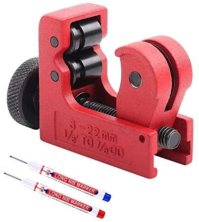 Mini Rohrschneider, 3-22 mm verstellbarer Rohrschneider aus Zinklegierung, Schneidwerkzeug zum Schneiden von Kupfer Messing PVC Aluminium Schlauchschneider Entgrater