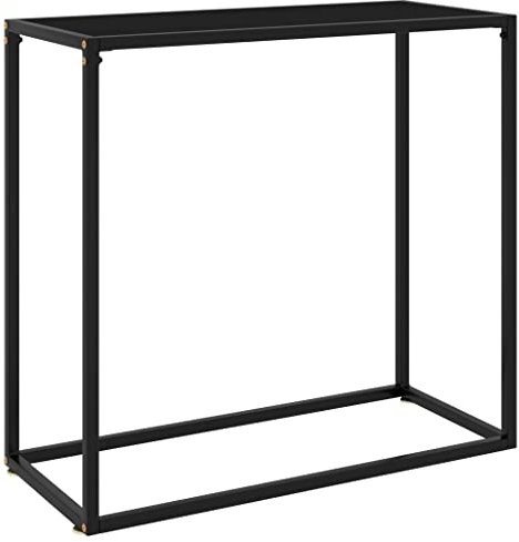 FIRBNUS Table console noire 80 x 35 x 75 cm en verre trempé console en verre table console entrée mobile meubles salon meuble chambre chambre table table en verre