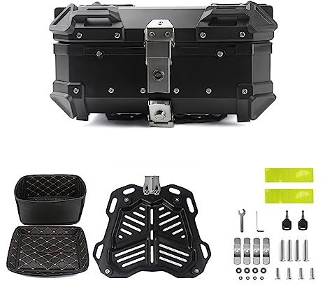 FUYAO 28L Aluminium-Topcase,Motorradkoffer Motorrad Top case Kleiner,universal Quad Heck Koffer Motorrad Kofferraum Gepäck mit Sicherheitsschloss