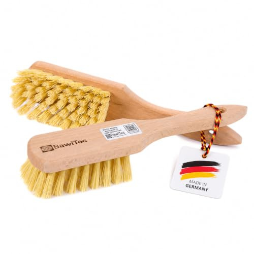 2 Holz Stielbürsten 265mm Universal Reinigungsbürsten Synthetik Borsten | 2 Stück Reinigungsbürsten, Schrubberbürsten, MyprenFibre-Borsten, Holzbürsten, 26,5cm Lang