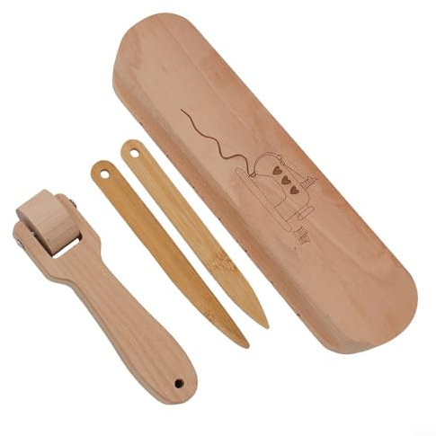 YUANGANG Holz Nahtwerkzeug Nahtrollen Push Wheels Pressrad Naht Knochen Stift Set Holz Nahtroller Roller Presswerkzeug, FF2Z8Z0DDW8F9MB17494HG01