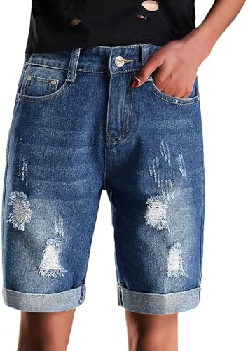LOIJMK Shorts för kvinnor, sommarjeans, korta byxor, damjeans, hög midja, bermudashorts, eleganta jeans, shorts, korta hotpants, lediga sportshorts, dam, denimshorts, damshorts, denimbyxor