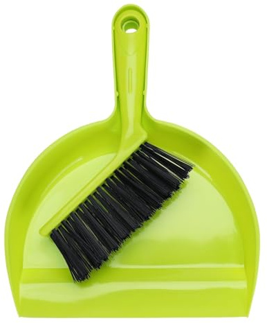 Hebterrka Kleines Besen- und Kehrschaufel-Set – Handkehrschaufel mit Bürste, Ideal für Haustiere, Camping, Zelte und Haushaltsreinigung