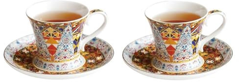 Tasse à café Ensemble de tasses à café et soucoupes en porcelaine d'os exquise de haute qualité, vaisselle de thé Vintage de l'après-midi, assiettes à collation, coffret cadeau pour Café, Thé