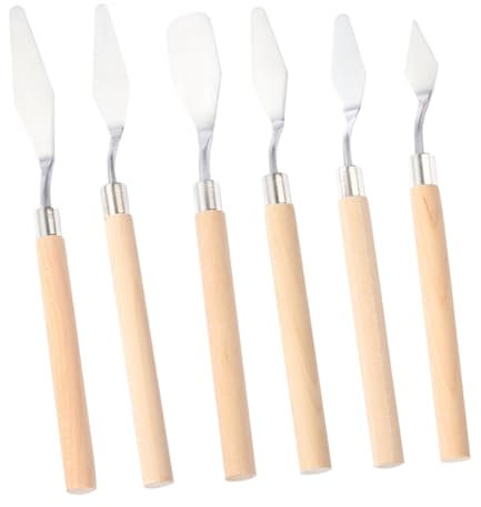 TOKIDNY 6stücke Teiliges Ölmalerei Schaber Mit Holzgriff Professionelle Und Pigmentmischung Für Künstler Für Malerei Und Dekoration
