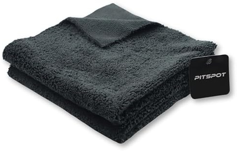 PITSPOT® - 2 paños de pulido sin bordes con 420 g/m² – absorbentes y suaves – paños para pulir coches – paño de microfibra para el cuidado del coche, paño de microfibra – 40 x 40 cm
